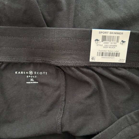 Karen Scott Skimmer Black Drawstring Knit Stretchy Knee-Length Shorts NWT - Picture 8 of 8